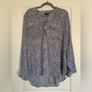 Leopard Animal Print Blouse with Pockets